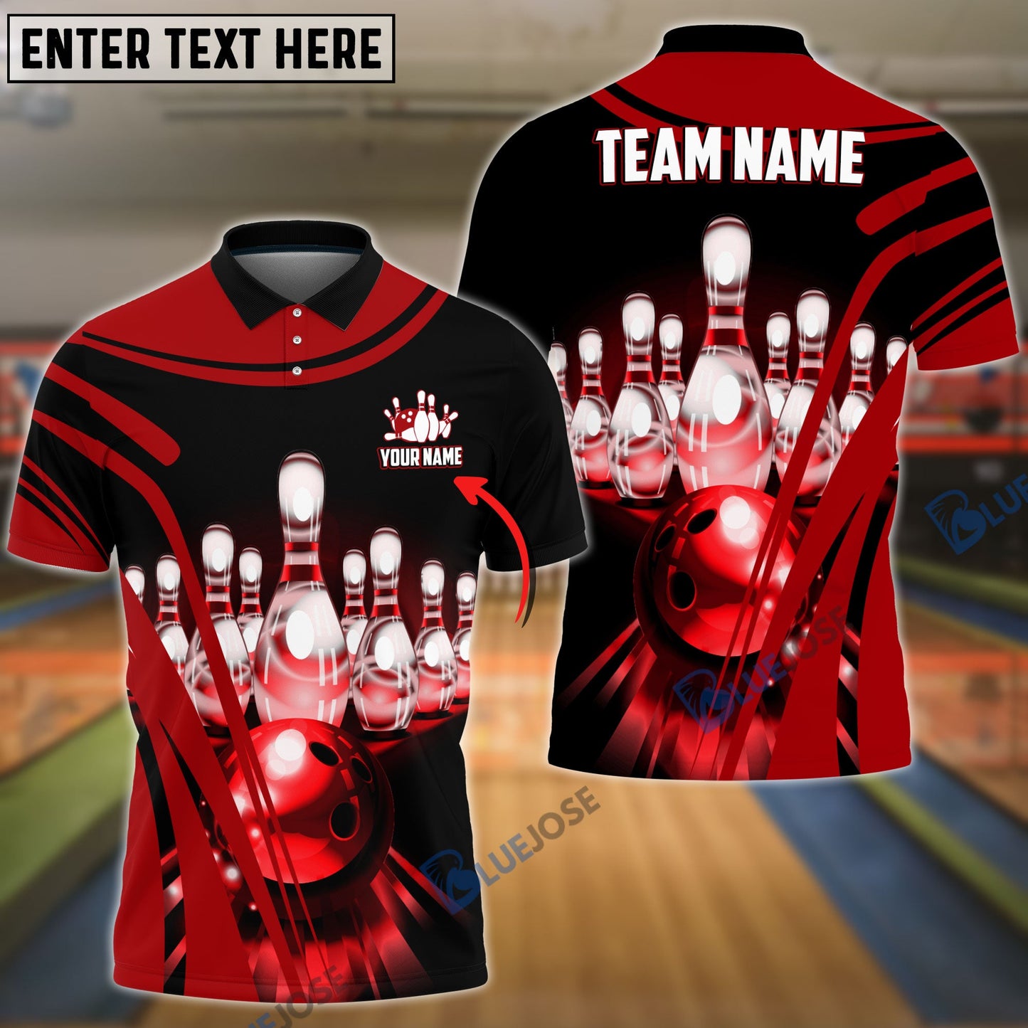 frenzideas Bowling and Pins Winner Personalized Name, Team Name 3D Shirt