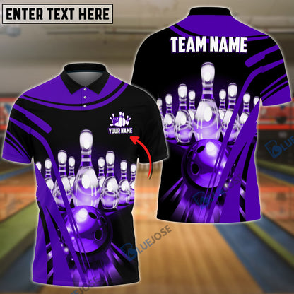 frenzideas Bowling and Pins Winner Personalized Name, Team Name 3D Shirt