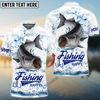 Frenzidea Customize Name Striped Bass Fishing 3D Shirts