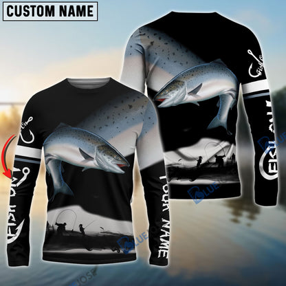 Frenzidea Chinook Salmon Fishing Customize Name 3D Shirts