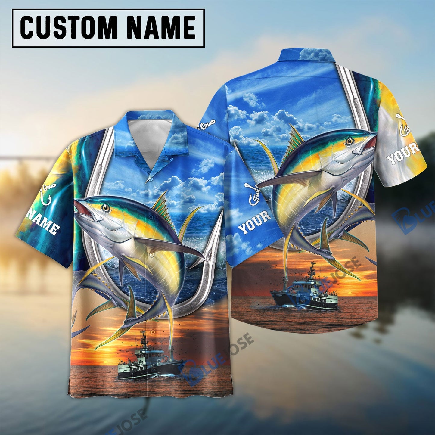 Frenzidea Yellowfin Tuna Fishing Customize Name 3D Shirt