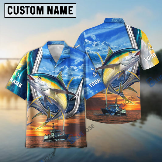 Frenzidea Yellowfin Tuna Fishing Customize Name 3D Shirt