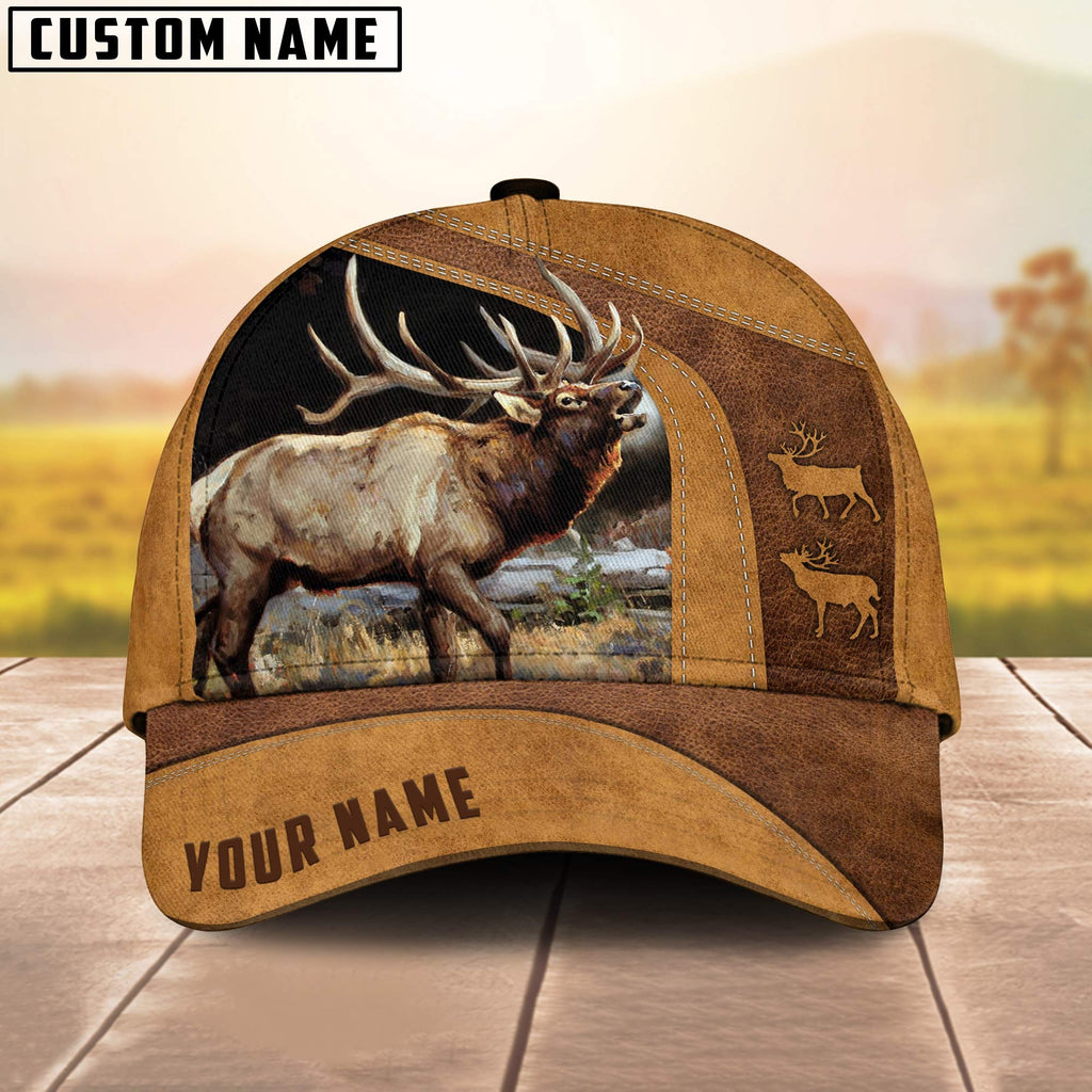 Frenzidea Elk Hunting Brown Personalized Cap