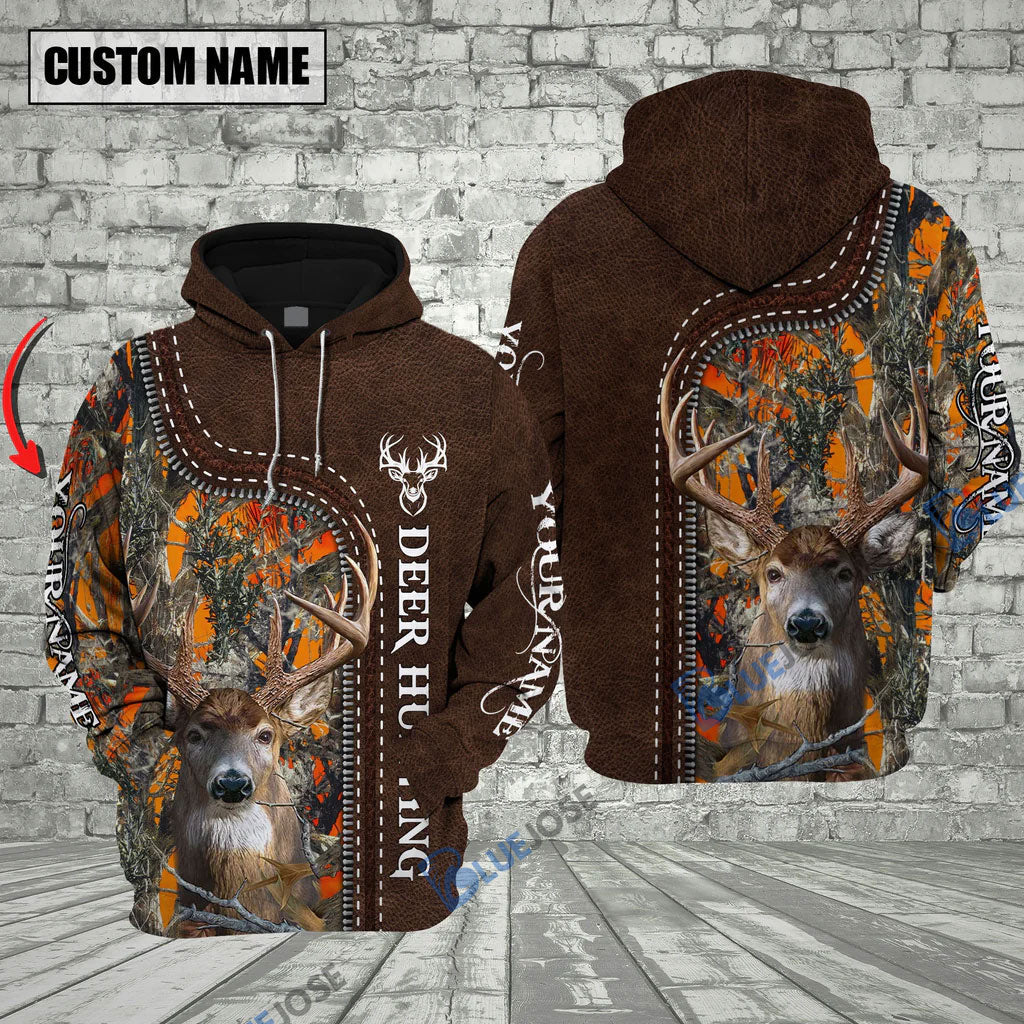 Frenzidea Customized Name Deer Hunting Zipper Pattern 3D Shirts