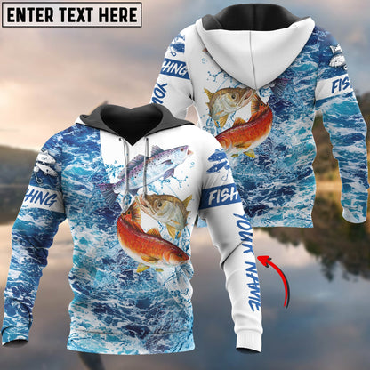 frenzidea Inshore Slam Redfish, Trout, Snook Customize Name 3D Hoodie