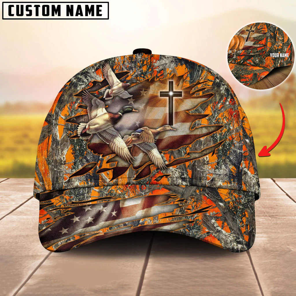Frenzidea Cross And Duck Hunting Personalized Cap