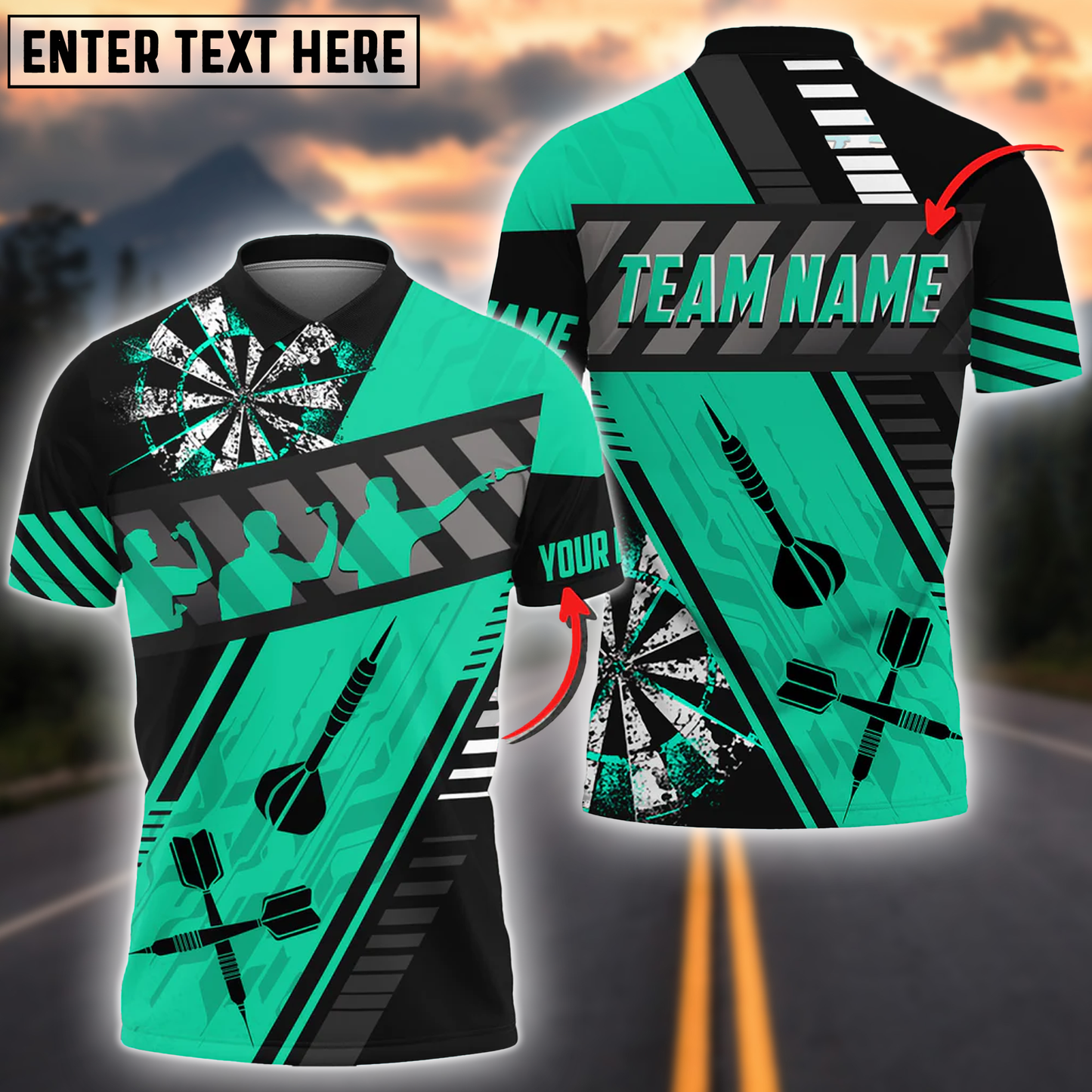 Frenzidea Throught Dartboard Personalized Name, Team Name 3D Shirt (4 Colors)