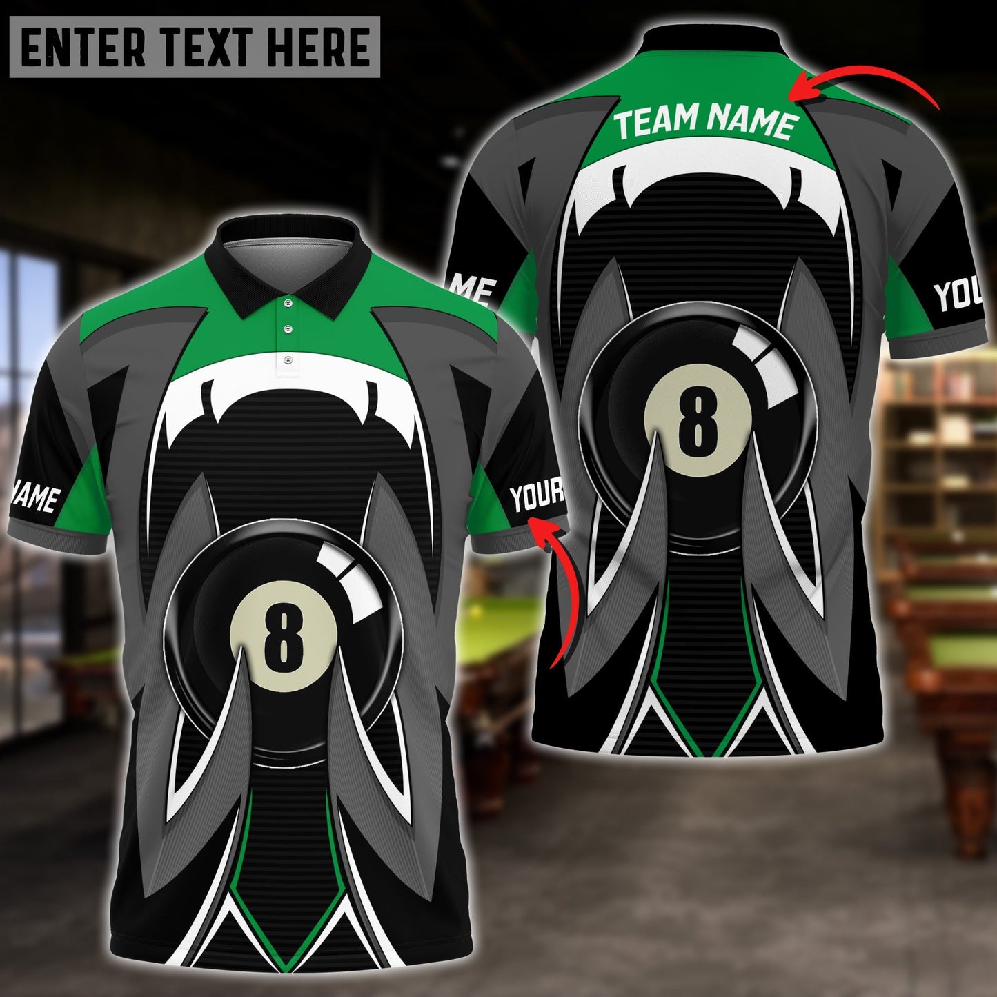 Frenzidea Billiards Ball Colourful Personalized 3D Polo Shirt