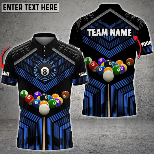 Frenzidea Billiards Colourful Personalized Name & Team Name Polo Shirt (8 Colors)