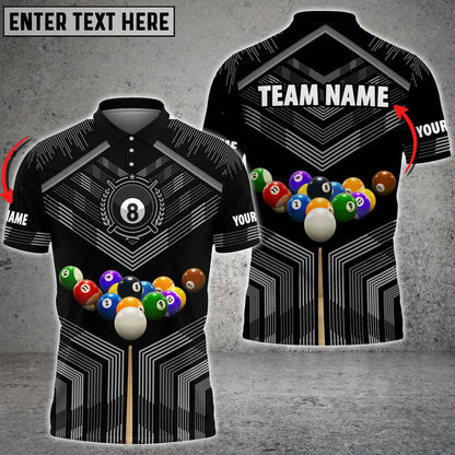 Frenzidea Billiards Colourful Personalized Name & Team Name Polo Shirt (8 Colors)