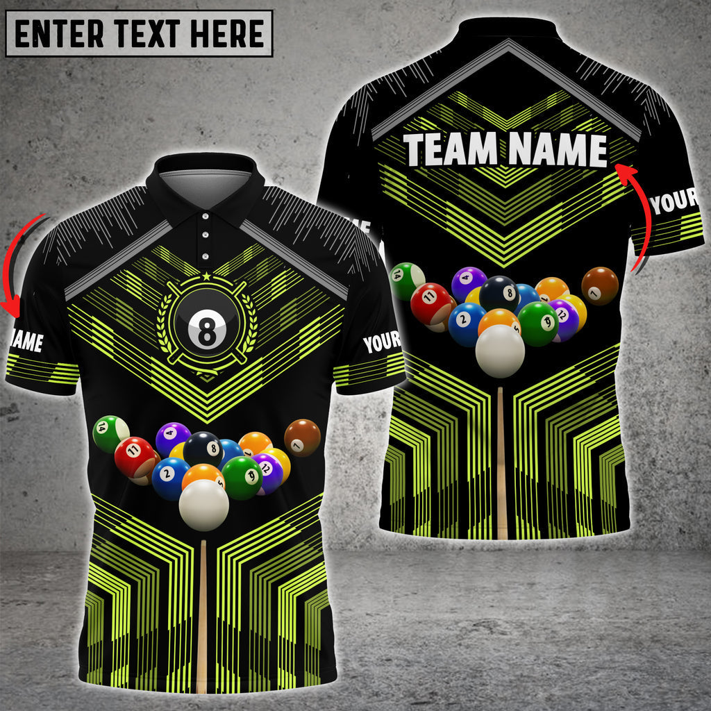 Frenzidea Billiards Colourful Personalized Name & Team Name Polo Shirt (8 Colors)