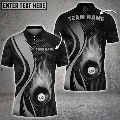 Frenzidea Billiards Ball 8 Lonelt Fire Personalized Name, Team Name Unisex Shirt ( 6 Colors )