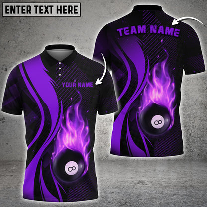 Frenzidea Billiards Ball 8 Lonelt Fire Personalized Name, Team Name Unisex Shirt ( 6 Colors )