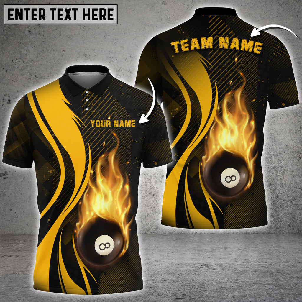 Frenzidea Billiards Ball 8 Lonelt Fire Personalized Name, Team Name Unisex Shirt ( 6 Colors )