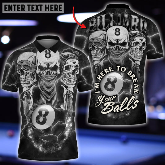 Frenzidea Billiards Ball Skull Personalized 3D Shirt
