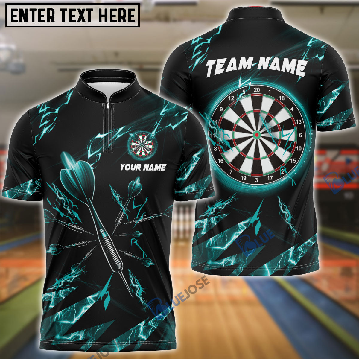 Frenzidea Darts Thunder Crack Personalized Name, Team Name 3D Shirt (4 Colors)