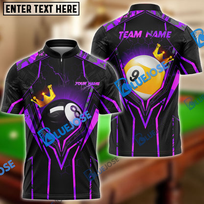 Frenzidea Billiards King 8 Ball & 9 Ball Personalized Name, Team Name Unisex Shirt ( 4 Colors )
