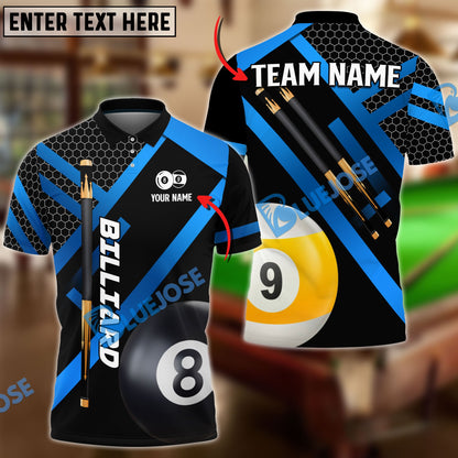 Frenzidea Billiards Metalic Style Personalized Name, Team Name Unisex Shirt ( 6 Colors )