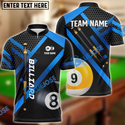 Frenzidea Billiards Metalic Style Personalized Name, Team Name Unisex Shirt ( 6 Colors )