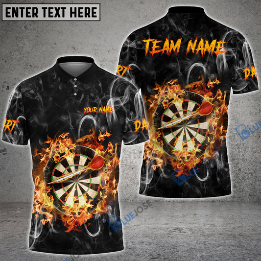 Frenzidea Darts Burning Dartboard Personalized Name, Team Name 3D Shirt (4 Colors)