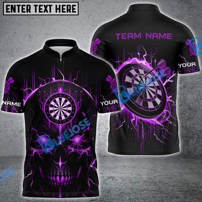 Frenzidea Darts Lightning Skull Personalized Name, Team Name 3D Shirt (4 Colors)