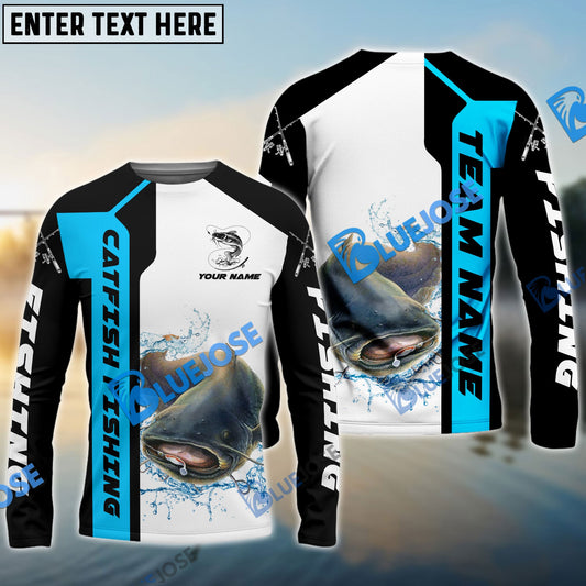 Frenzidea Catfish Fishing Blue Line Sport Custom Name & Team Name 3D Shirts