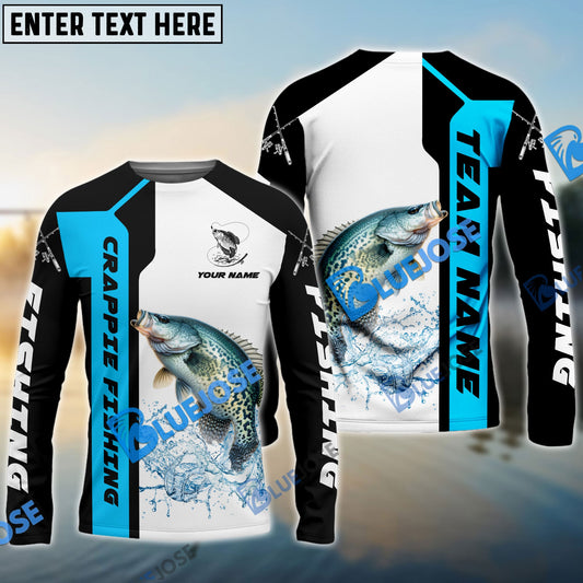 Frenzidea Crappie Fishing Blue Line Sport Custom Name & Team Name 3D Shirts