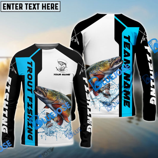 Frenzidea Trout Fishing Blue Line Sport Custom Name & Team Name 3D Shirts