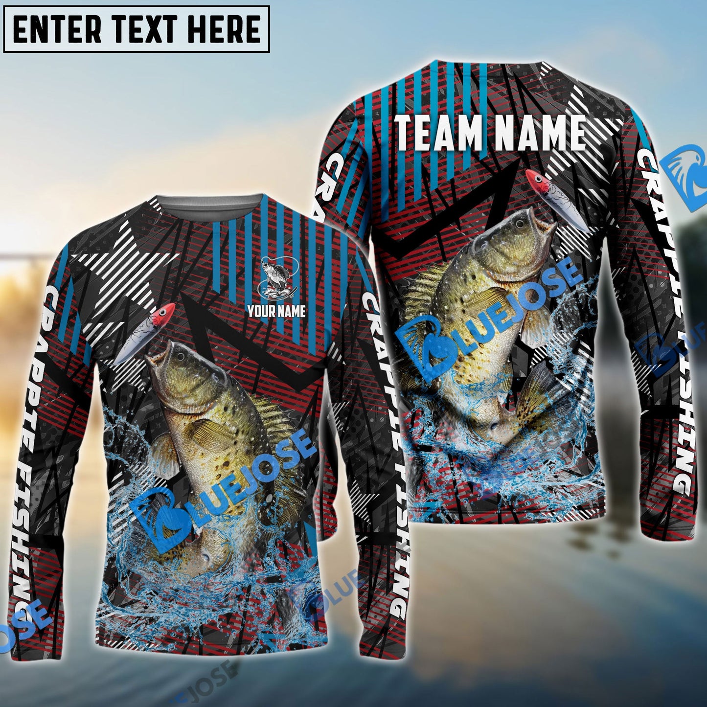 Frenzidea Crappie Fishing Rising Star Custom Name & Team Name 3D Shirts