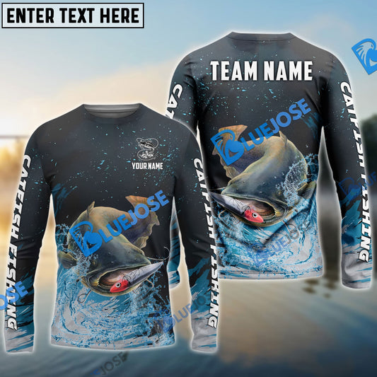 Frenzidea Catfish Fishing Dark Blue Sport Custom Name & Team Name 3D Shirts