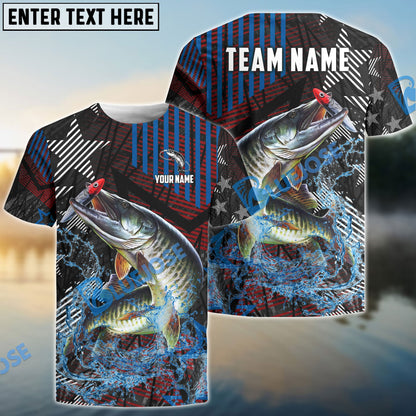 Frenzidea Musky Fishing Rising Star Custom Name & Team Name 3D Shirts