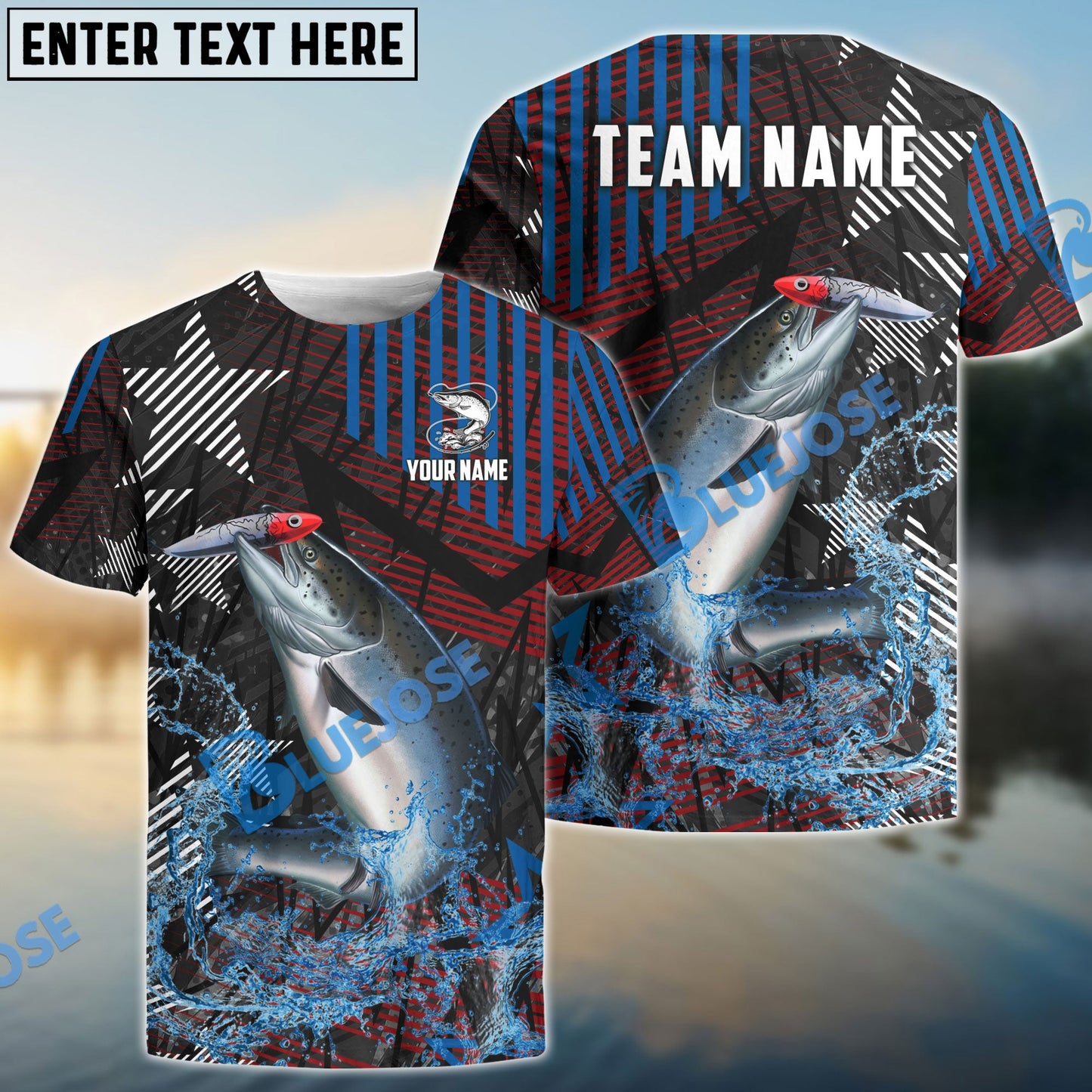 Frenzidea Salmon Fishing Rising Star Custom Name & Team Name 3D Shirts