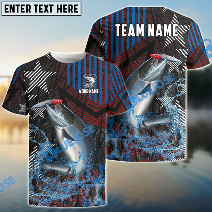 Frenzidea Salmon Fishing Rising Star Custom Name & Team Name 3D Shirts