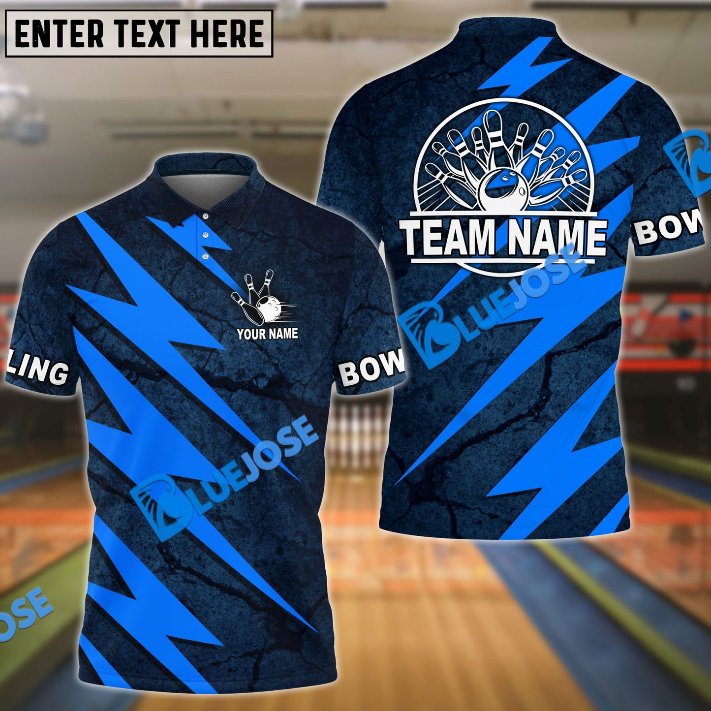 Frenzideas Bowling And Pins Lightning Volt Customized Name 3D Shirt ( 6 Colors)
