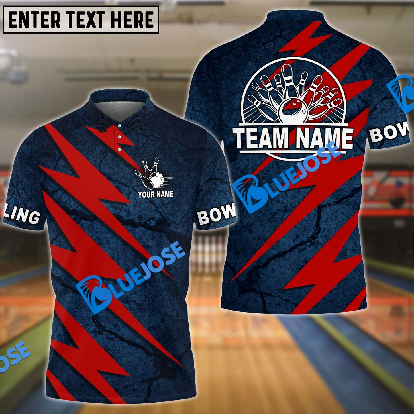 Frenzideas Bowling And Pins Lightning Volt Customized Name 3D Shirt ( 6 Colors)