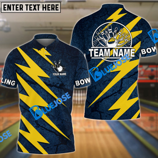 Frenzideas Bowling And Pins Lightning Volt Customized Name 3D Shirt ( 6 Colors)