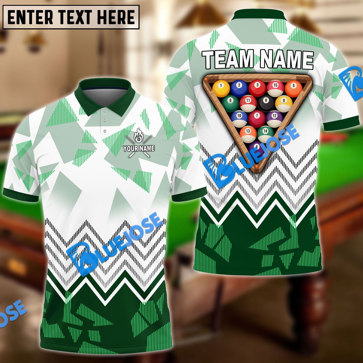 Frenzidea Billiards Ball 8 Rack Upside Down Personalized Name, Team Name Unisex Shirt ( 4 Colors )
