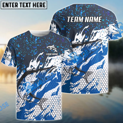 Frenzidea Salmon Fishing Bluefin Sport Custom Name & Team Name 3D Shirts