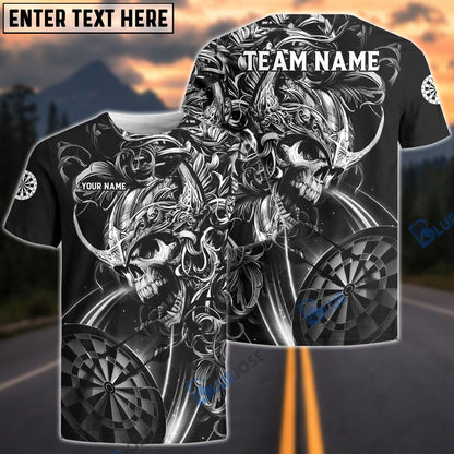 Frenzidea Darts Viking Skull Warrior  Personalized Name, Team Name 3D Shirt