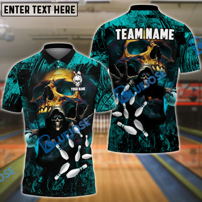 Frenzidea Bowling And Pins Depression Bringer Reaper Customized Name 3D Shirt (4 Colors)