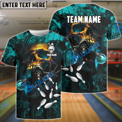 Frenzidea Bowling And Pins Depression Bringer Reaper Customized Name 3D Shirt (4 Colors)