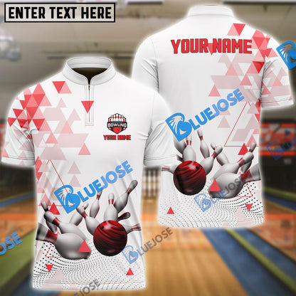 Frenzidea Bowling And Pins Rising Level Up Strike Pattern Customized Name 3D Shirt (4 Colors)