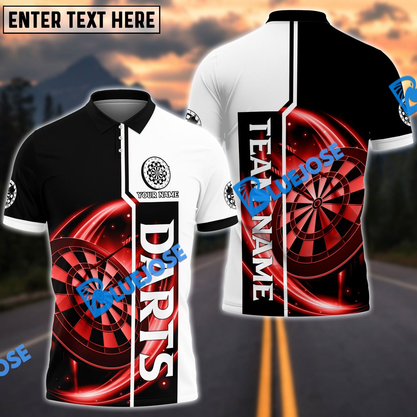 Frenzidea Darts Plain Personalized Name, Team Name 3D Shirt (4 Colors)