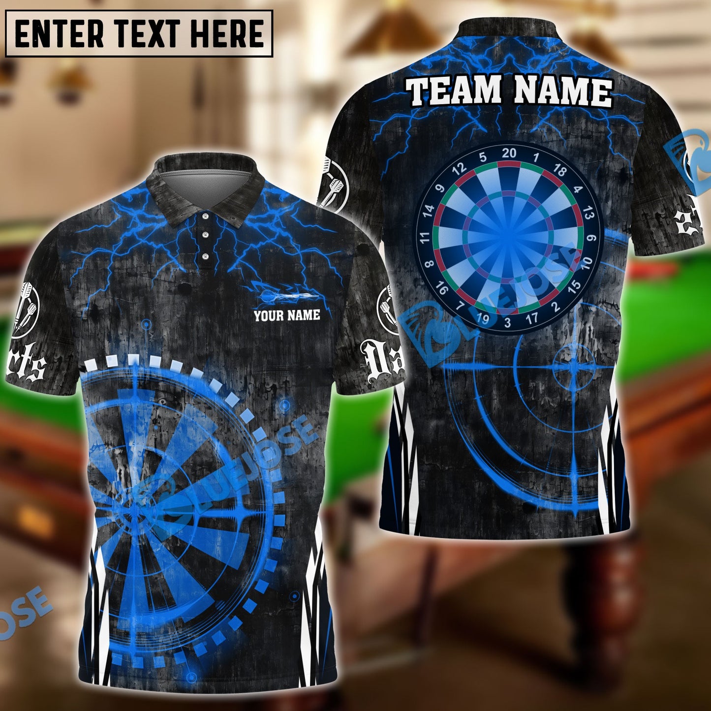 Frenzidea Darts Target Scope Personalized Name, Team Name 3D Shirt (4 Colors)