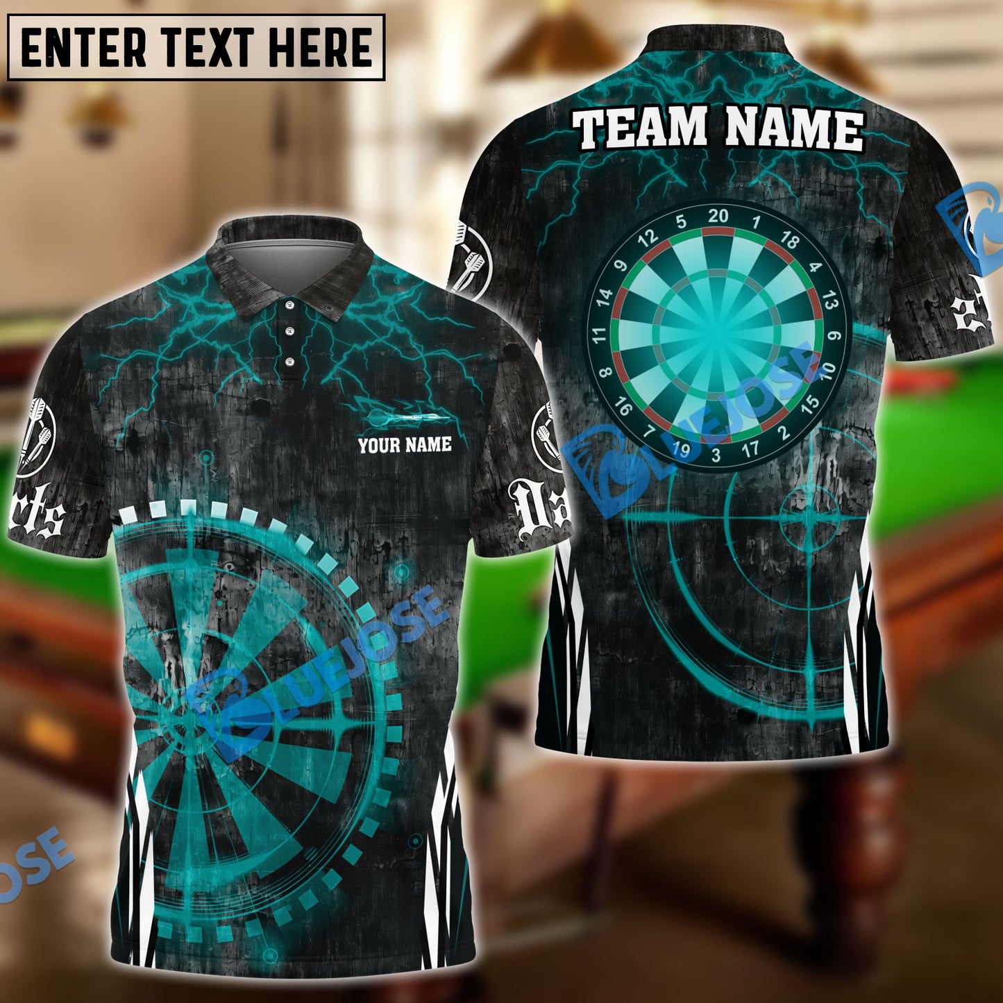 Frenzidea Darts Target Scope Personalized Name, Team Name 3D Shirt (4 Colors)