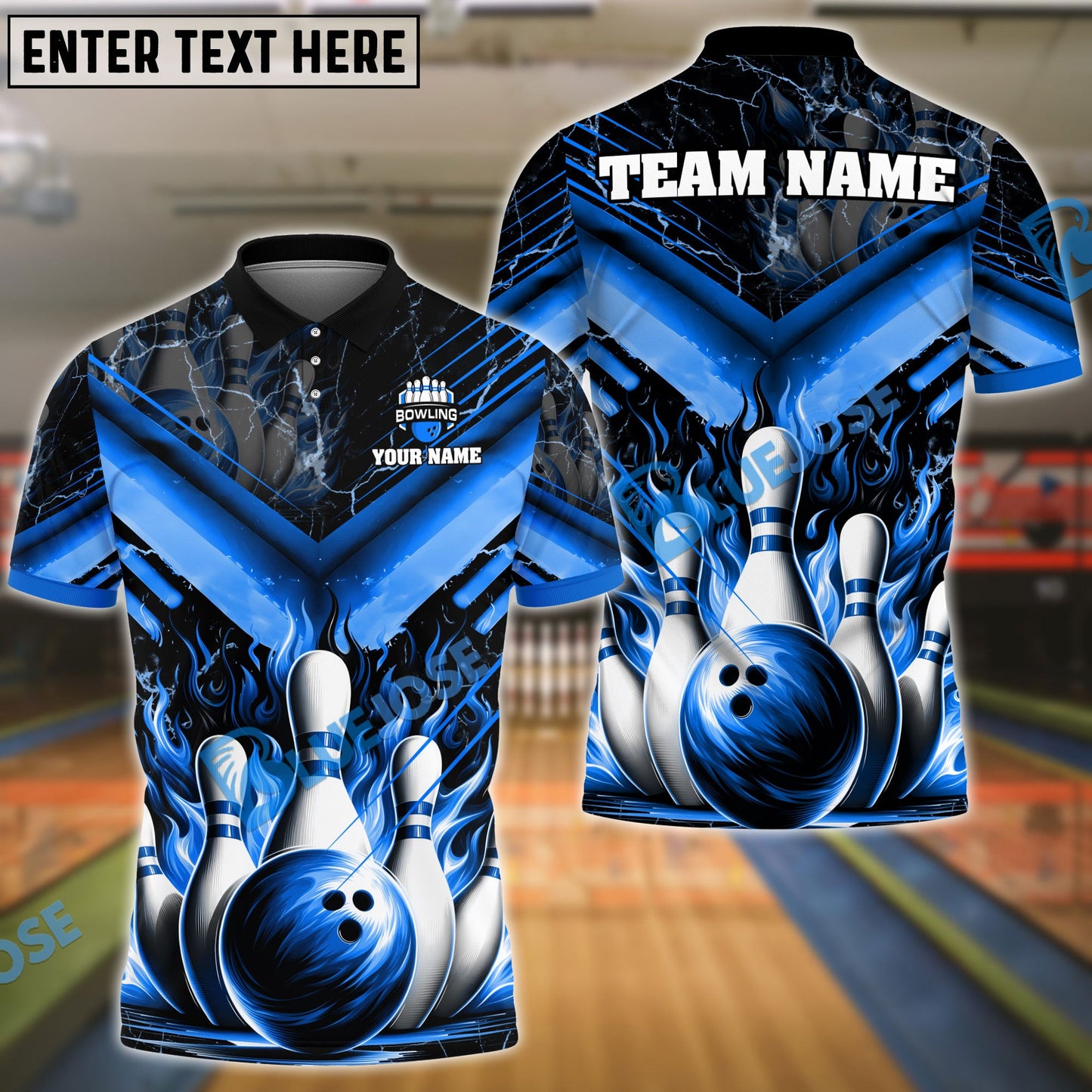 Frenzideas Bowling And Pins Flame From Hell Multicolor Customized Name 3D Shirt ( 4 Colors )