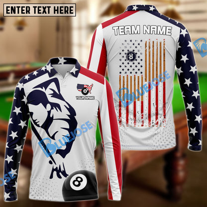 Frenzidea Billiards American Ball 8 Style Personalized Name, Team Name Shirt