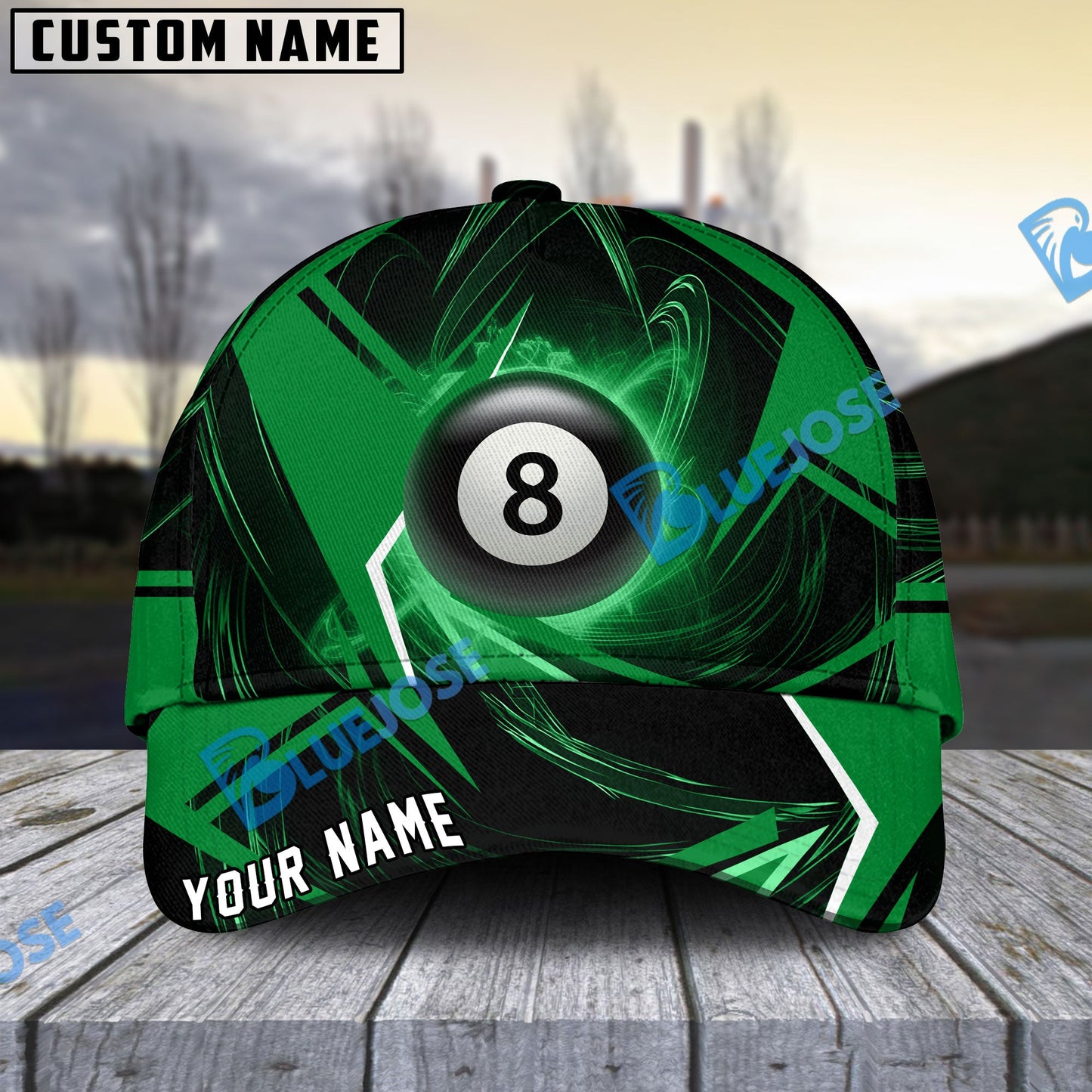 Frenzidea Billiards Ball 8 Stormeye Personalized Name Cap (6 Colors)