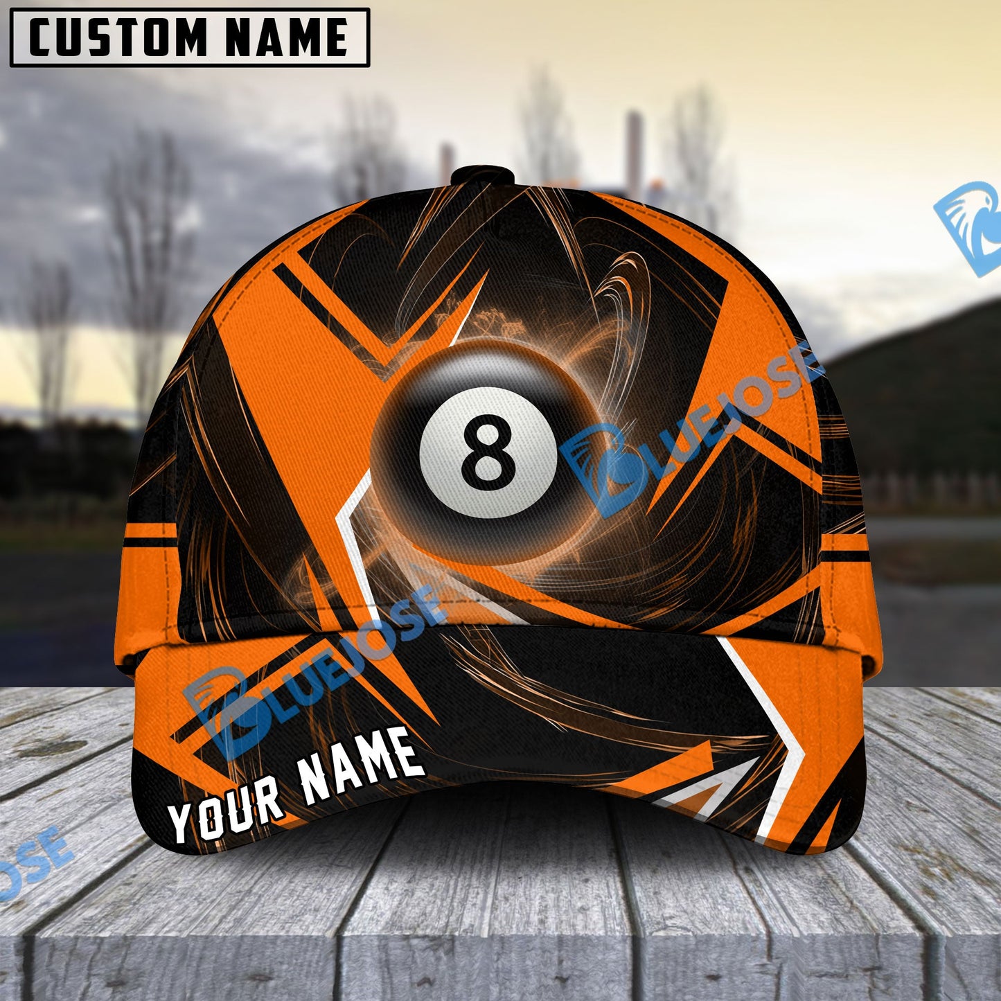 Frenzidea Billiards Ball 8 Stormeye Personalized Name Cap (6 Colors)