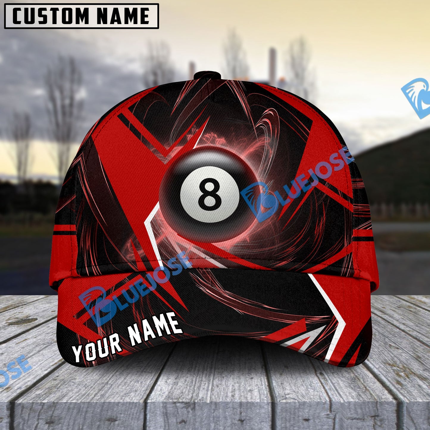 Frenzidea Billiards Ball 8 Stormeye Personalized Name Cap (6 Colors)